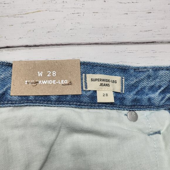 Madewell Superwide Wide Leg Jeans Light Lintz Wash Baggy Relaxed High Rise 28 - Picture 10 of 12